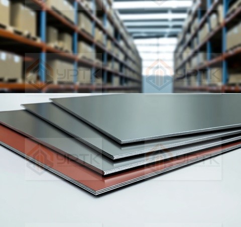 Алюминиевая композитная панель Alcotek с PVDF покрытием зеркальная, 3×0,4×1000мм