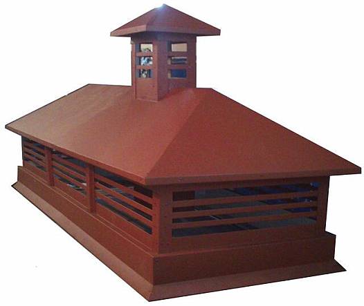 Дымник двойной с жалюзи оцинкованный 0,5х390х520 мм RAL 7004 (Сигнальный серый)
